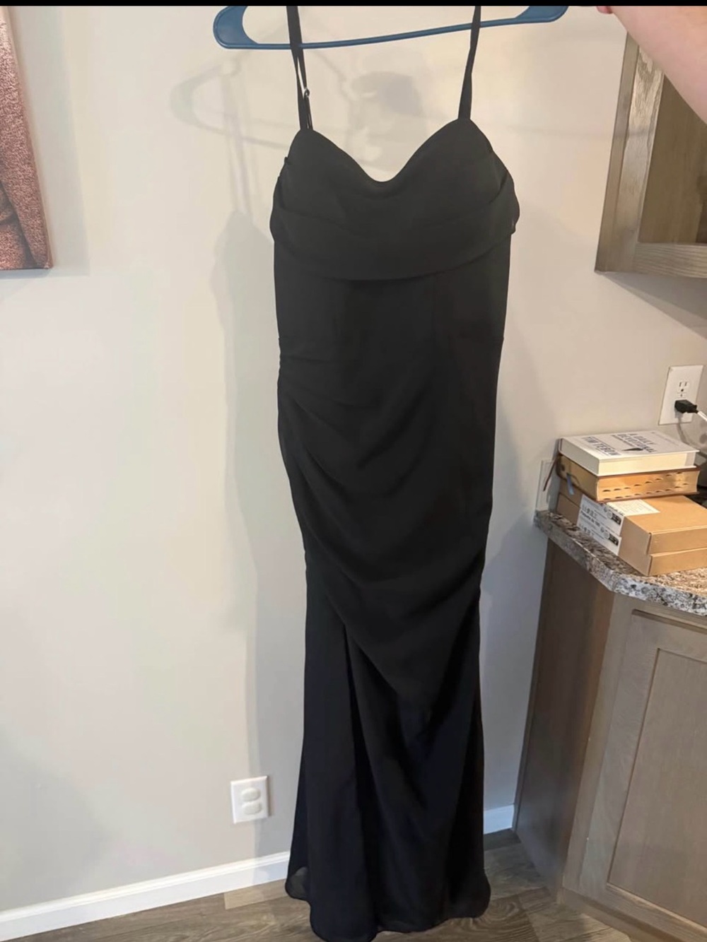 JJs House Black Spaghetti-Strap Maxi Dress
